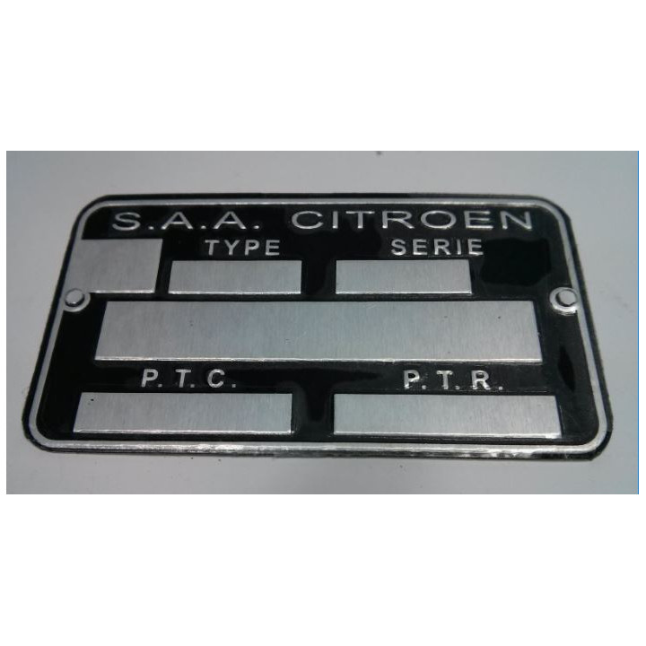 Plaque d'identification n° de châssis