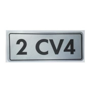 Autocollant 2CV4 noir fond gris