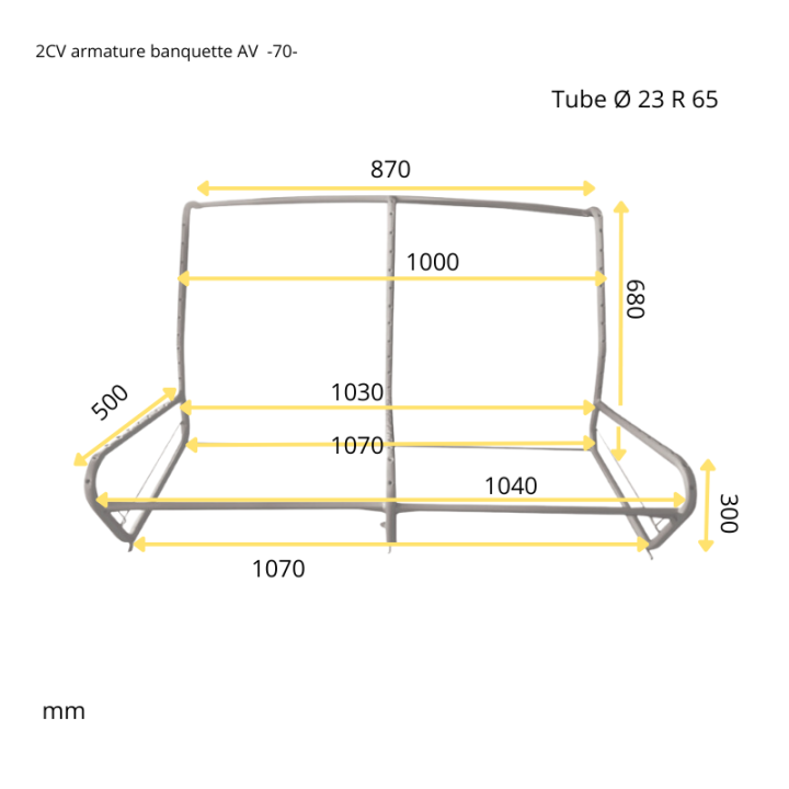 Armature banquette avant 2CV AZAM