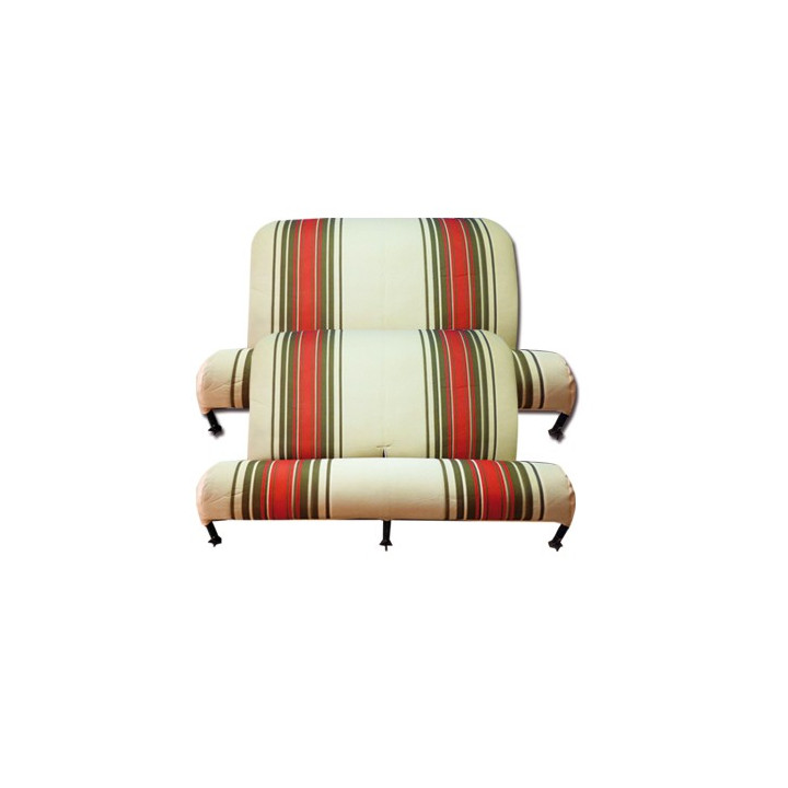 Garnitures 2 banquettes beige rayé rouge 2CV Dyane