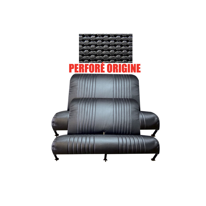 Garnitures 2 banquettes skaï noir perforé 2CV Dyane