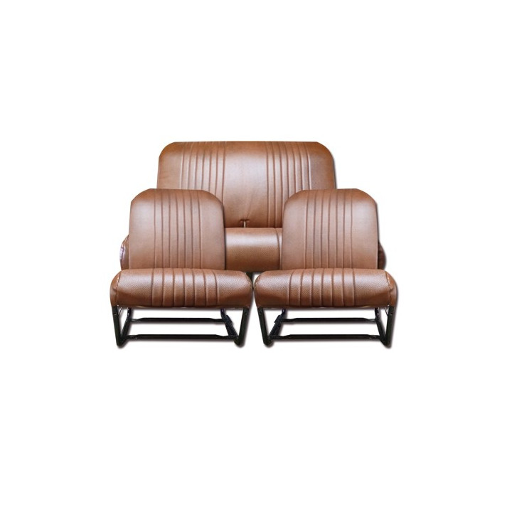 Garnitures 2 sièges symétriques + 1 banquette marron perforé 2CV Dyane