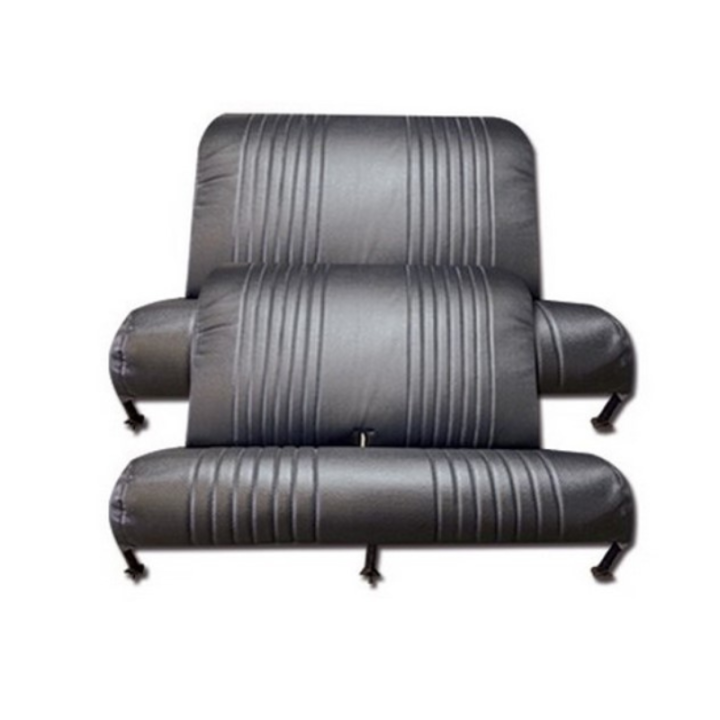 Garniture banquette AV + banquette AR Dyane rabattable noir perforé